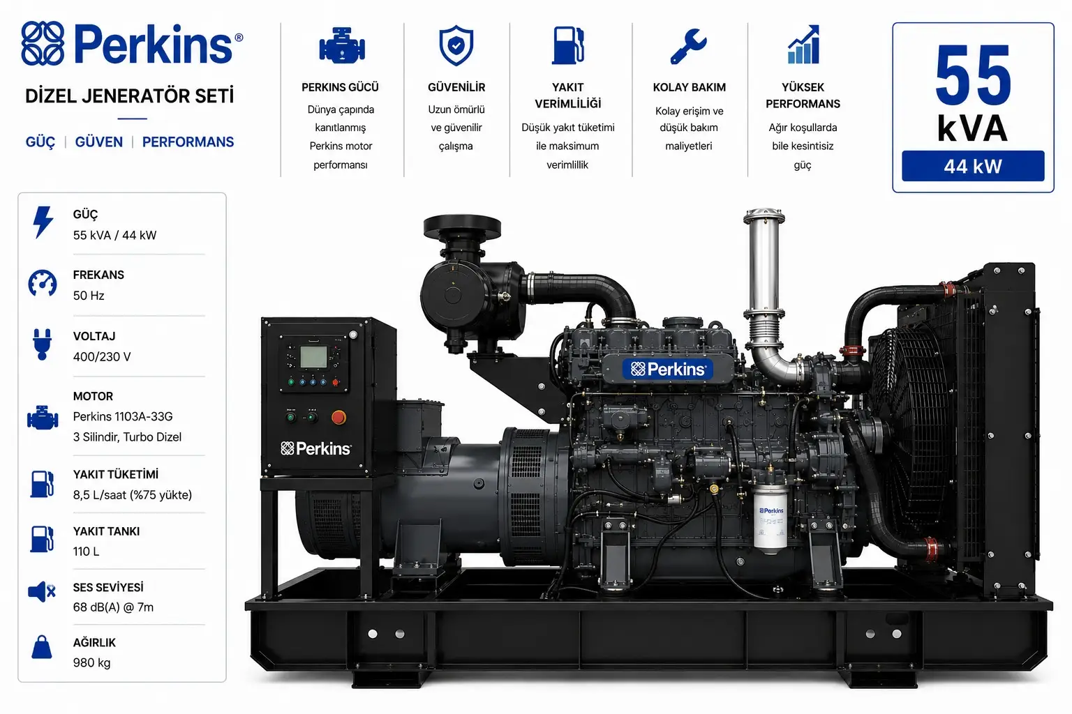 Perkins 55 kVA Jeneratör